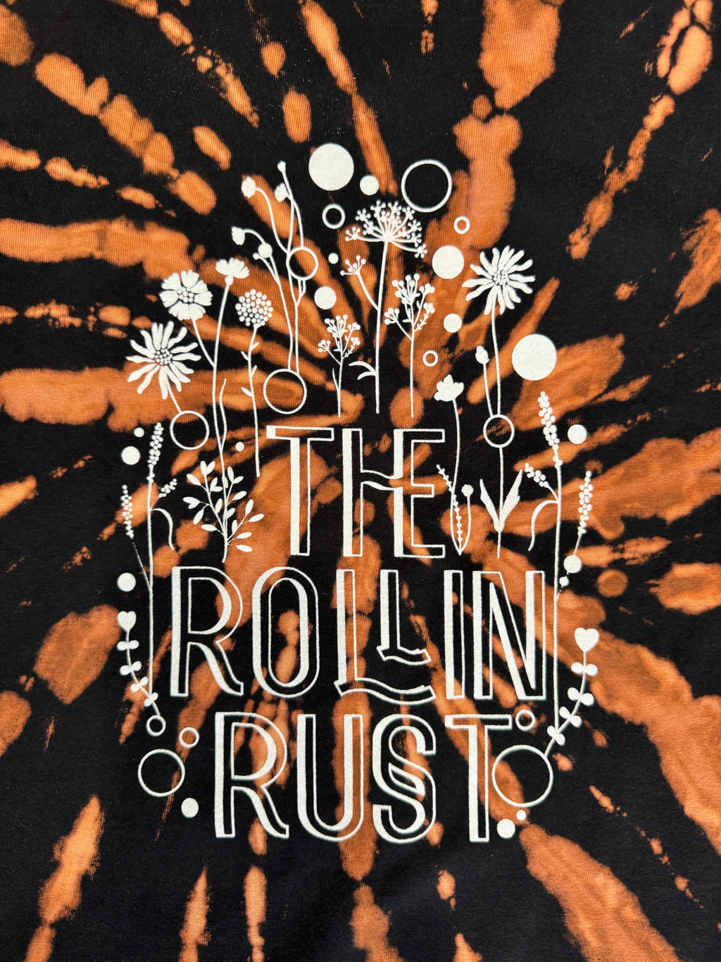 Rollin' Rust T-Shirt - Hand-made "Trippin' Wildflowers"