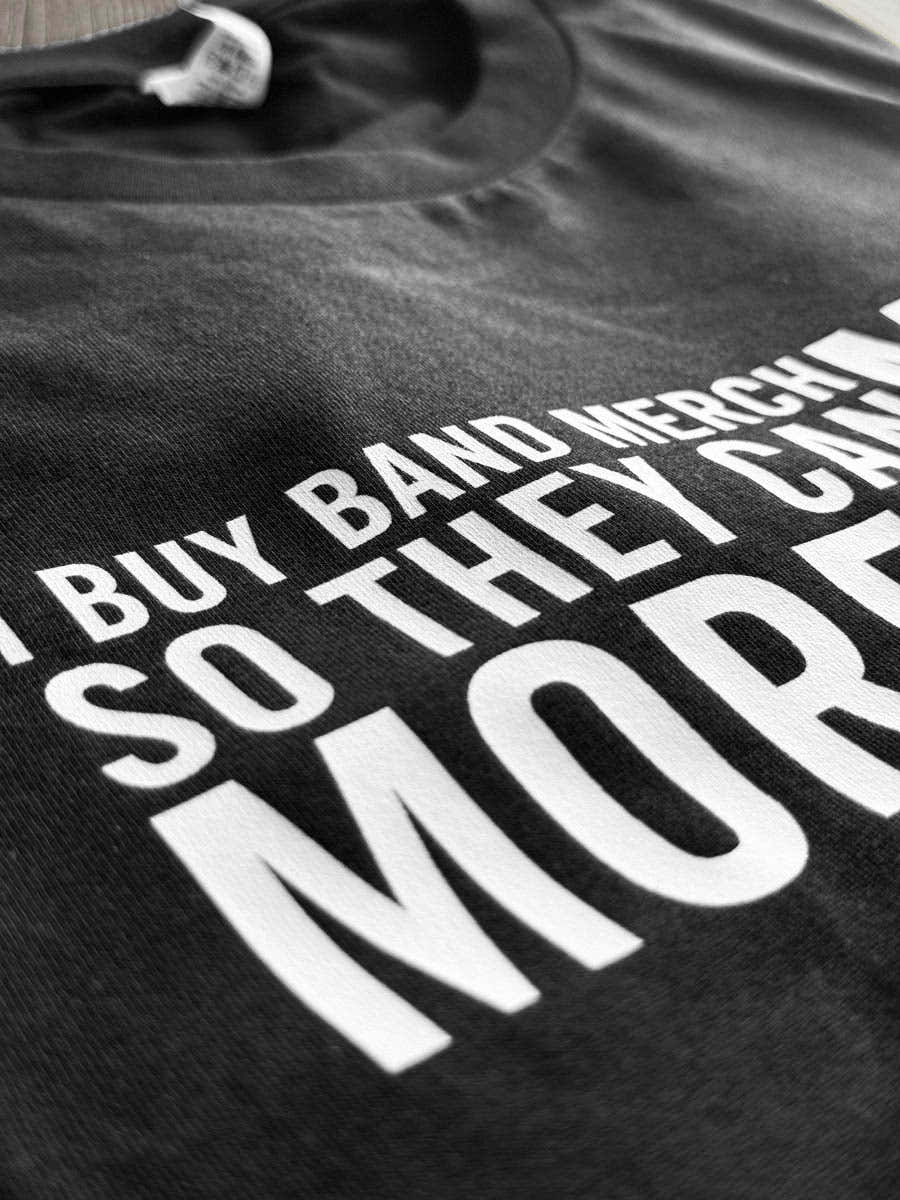 Make More Music tee in black, close-up